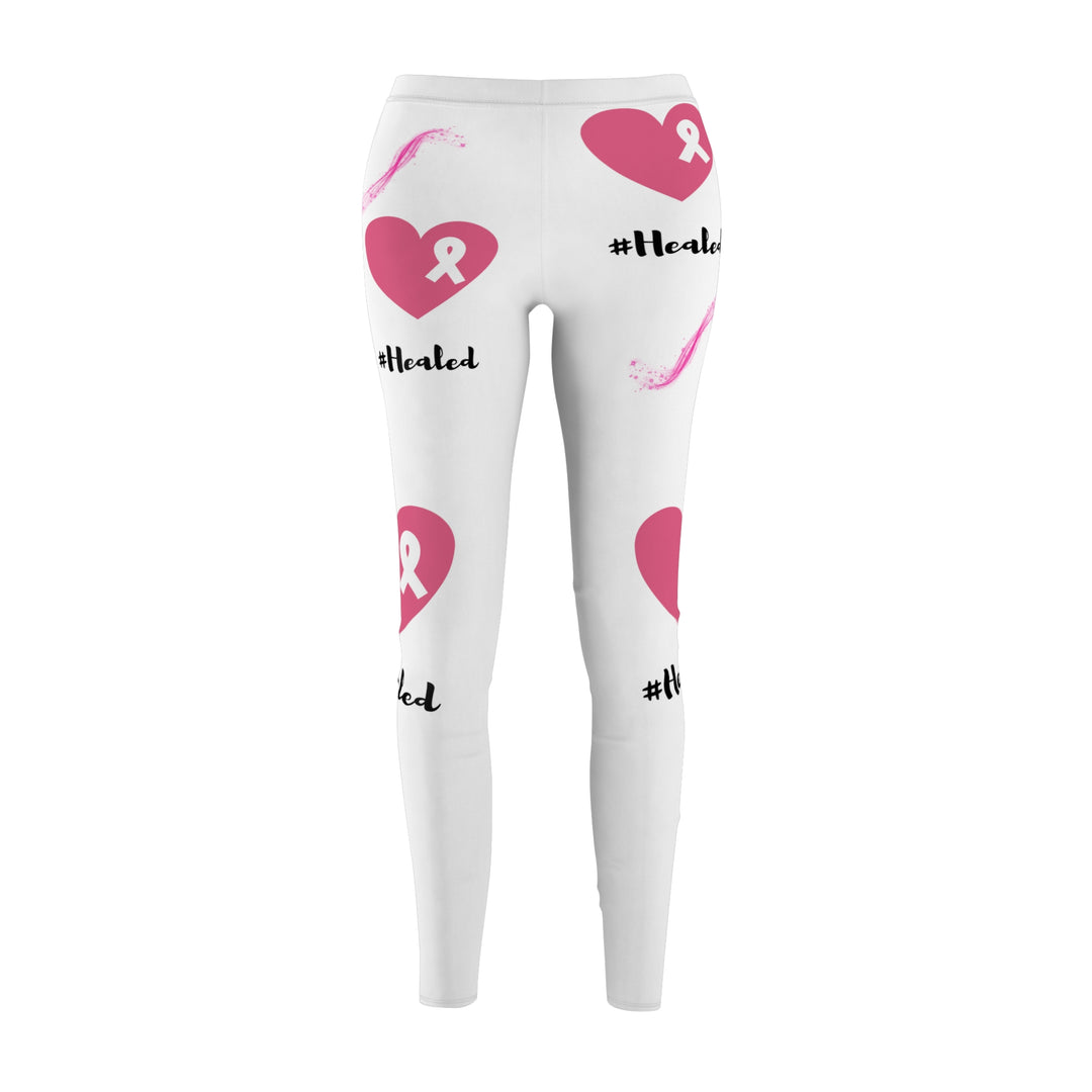 Healed with Pink Hearts Skinny Fit Leggings - Vibrant, Soft & Stylish Comfort for Every Occasion