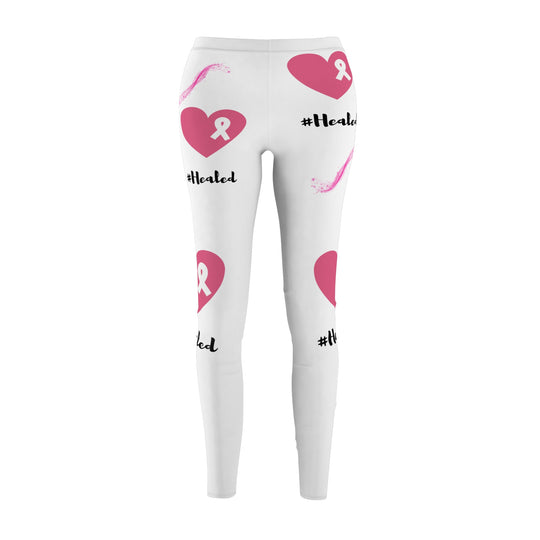 Healed with Pink Hearts Skinny Fit Leggings - Vibrant, Soft & Stylish Comfort for Every Occasion