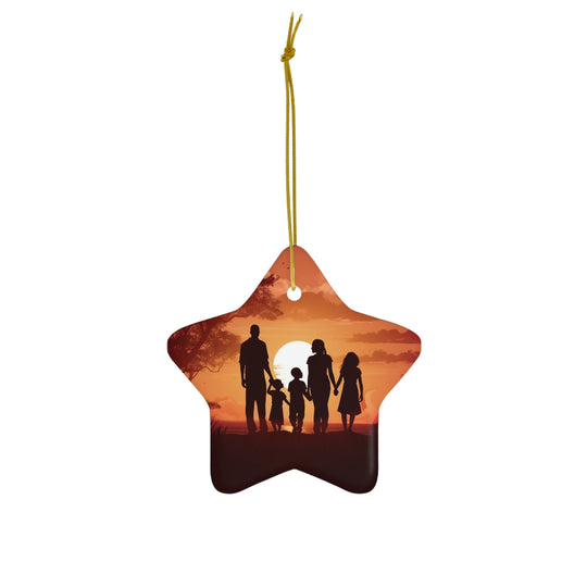 Heritage Glow Family Silhouette Ornament – Timeless Ceramic Keepsake for Holiday Cheer