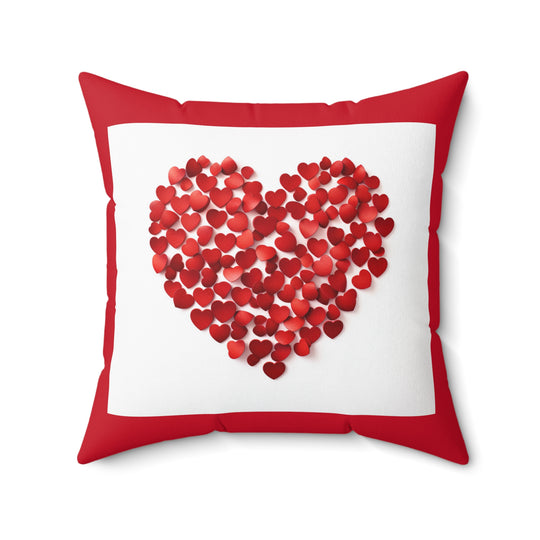 Love Embrace Heart-Shaped Red Mini Hearts Pillow – Cozy, Romantic & Decorative Accent for Every Space