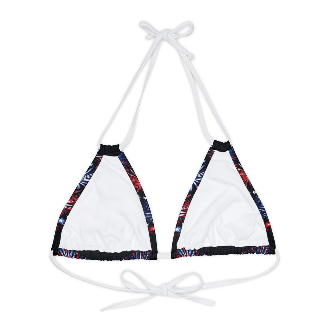 Fourth of July Fireworks Bikini Top – Stylish Strappy Triangle Swimwear with Adjustable Comfort Fit