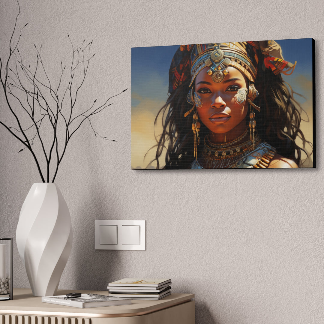 Regal Radiance' African Queen Canvas Art - Celebrate Heritage, Strength & Beauty