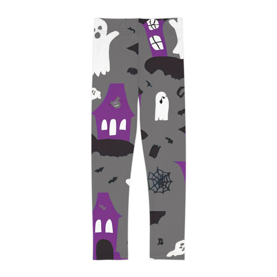 Spooky Shadows Kids Halloween Leggings – Playful Bats & Ghosts for Haunting Fun!