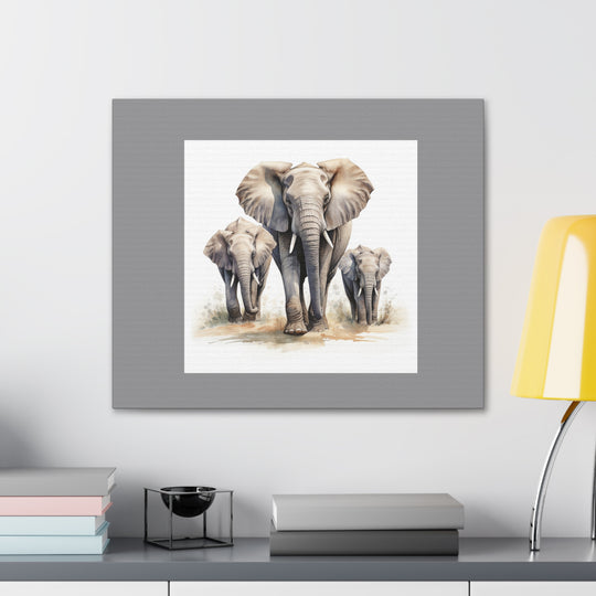 Elephant Family Bond Canvas Print – Majestic Wildlife Art for Peaceful Home Decor