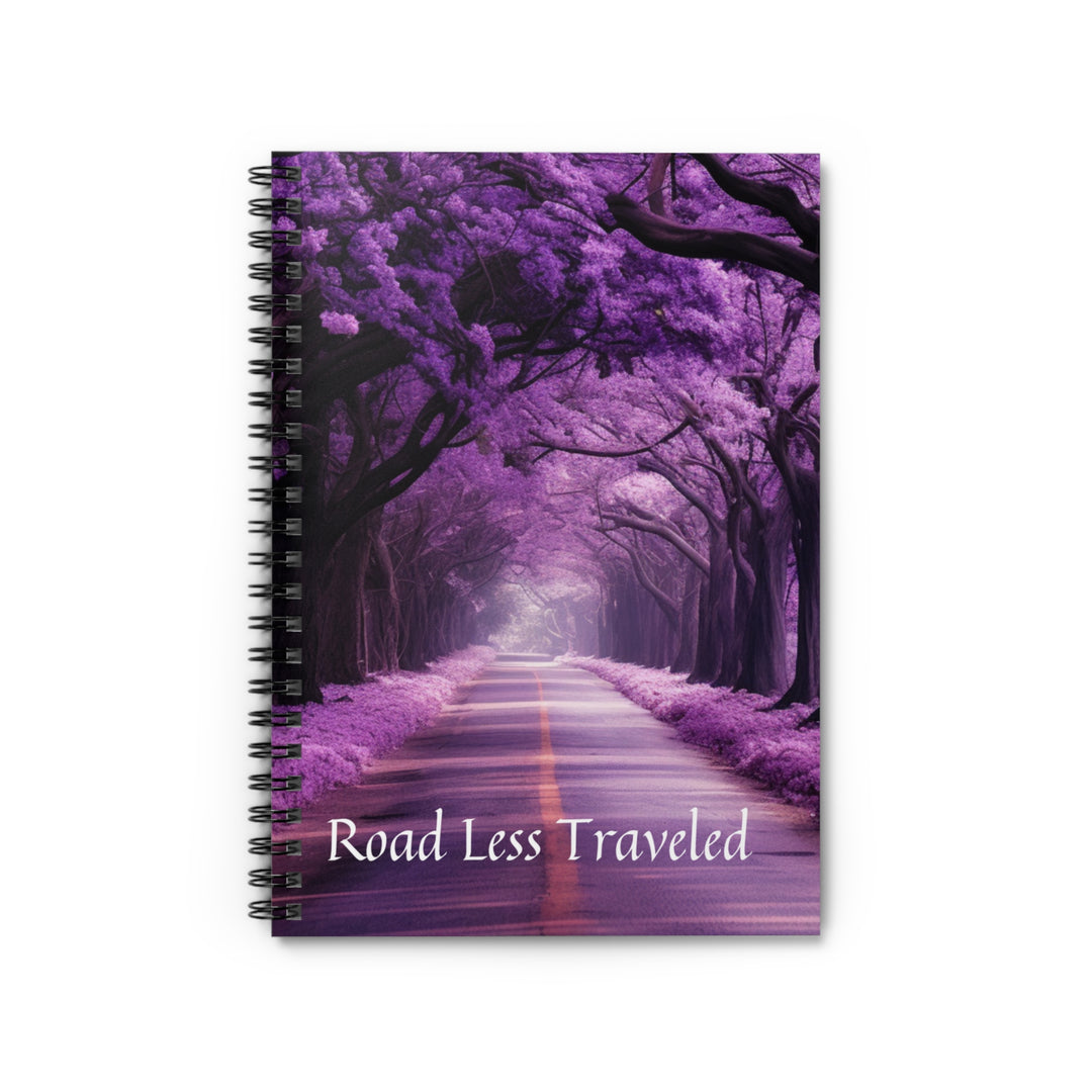 Enigmatic Purple Pathway 'Road Less Traveled' Jornal – Spiral Journal for Inspired Daily Writing (118 Pages)