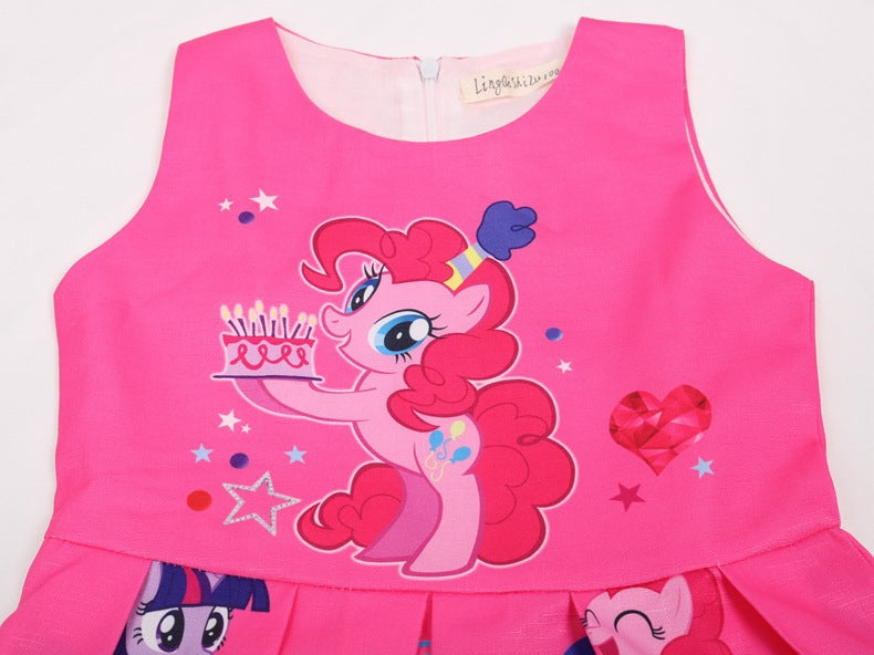 Enchanted Princess Cartoon Dress – Magical Kids Summer Outfit for Ages 3-12