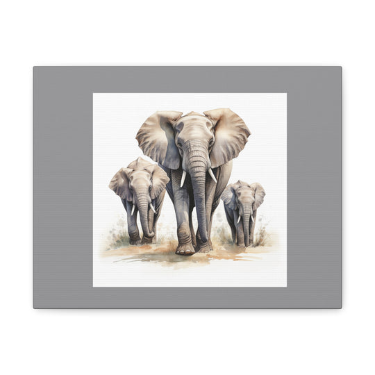 Elephant Family Bond Canvas Print – Majestic Wildlife Art for Peaceful Home Decor