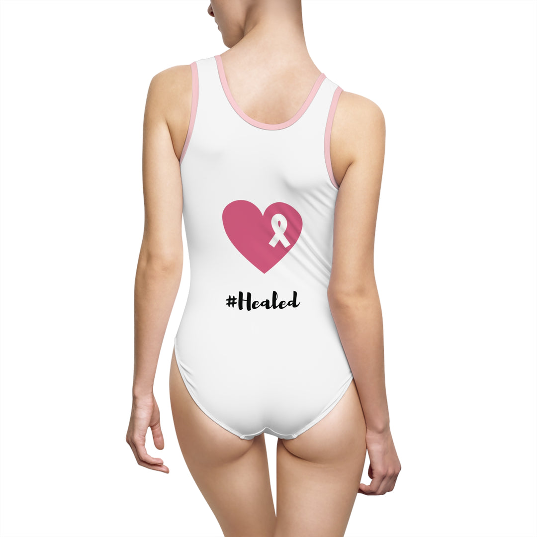 Healed Breast Cancer Awareness One-Piece Swimsuit – Fashion-Forward, Vibrant & Long-Lasting Poolside Look