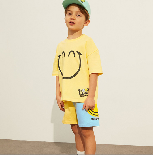 Sunshine Smiles Yellow Kids Short Set – Where Joy Meets Comfort!