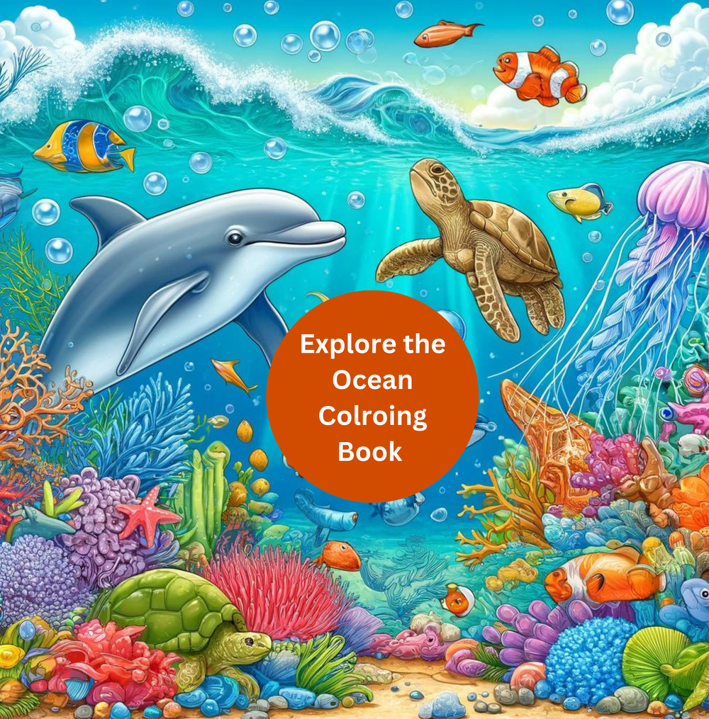 Wonders of the Deep Blue Sea Coloring Book - Instant Digital Download