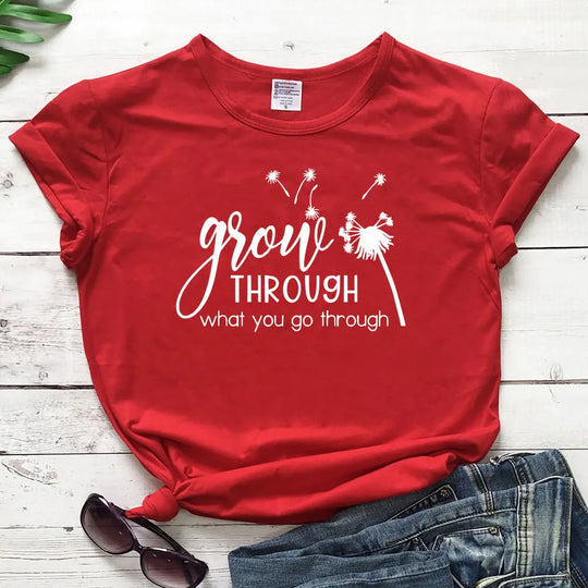 Empowerment Chic: 'Grow Through What You Go Through' Women's Inspirational Tee