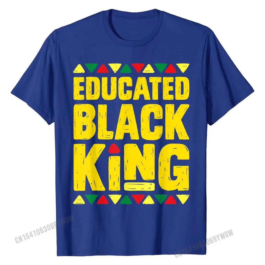 Educated Black King T-Shirt - Celebrate Black Excellence & Heritage in Bold African-Inspired Colors - captivatingconversationsstarters