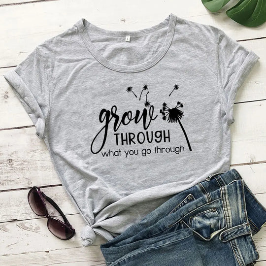 Empowerment Chic: 'Grow Through What You Go Through' Women's Inspirational Tee