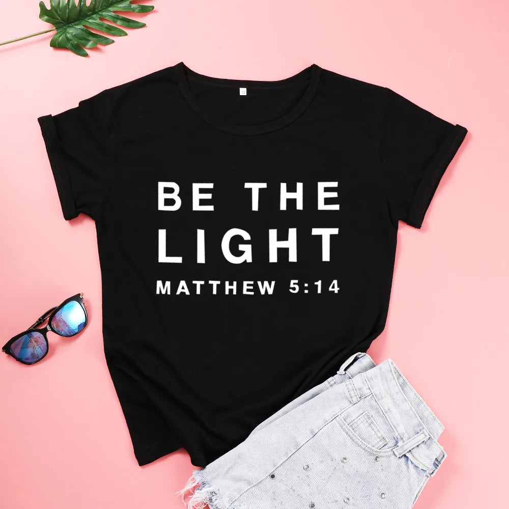 Be the Light" T-Shirt – Inspire Hope & Shine with Matthew 5:14 Scripture Tee