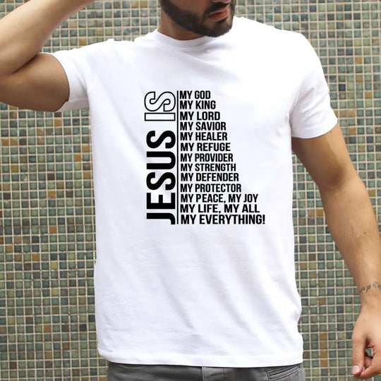 Jesus Is My Everything T-Shirt – Trendy Faith-Based Streetwear for Modern Believers | Men's Christian Casual Tee"