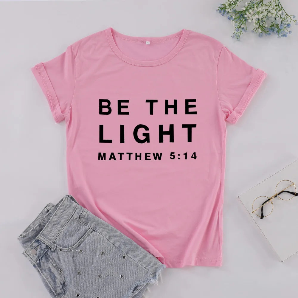 Be the Light" T-Shirt – Inspire Hope & Shine with Matthew 5:14 Scripture Tee