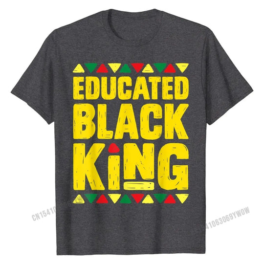 Educated Black King T-Shirt - Celebrate Black Excellence & Heritage in Bold African-Inspired Colors - captivatingconversationsstarters