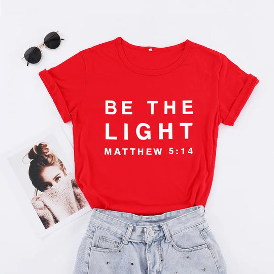 Be the Light" T-Shirt – Inspire Hope & Shine with Matthew 5:14 Scripture Tee