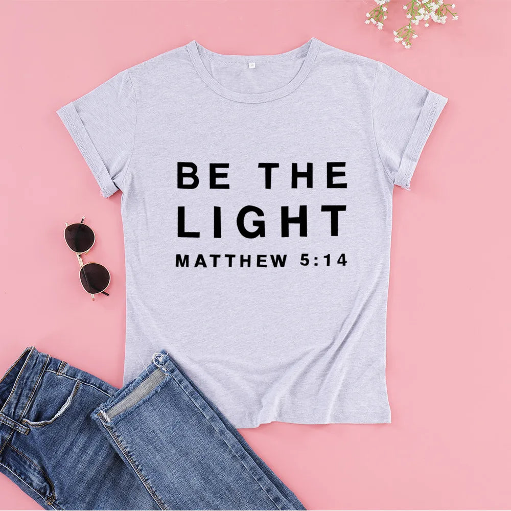 Be the Light" T-Shirt – Inspire Hope & Shine with Matthew 5:14 Scripture Tee