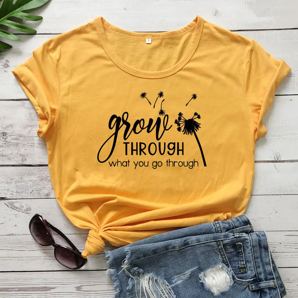 Empowerment Chic: 'Grow Through What You Go Through' Women's Inspirational Tee