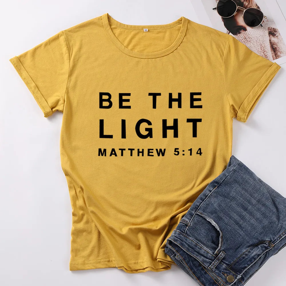 Be the Light" T-Shirt – Inspire Hope & Shine with Matthew 5:14 Scripture Tee