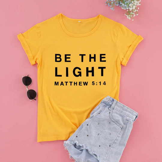 Be the Light" T-Shirt – Inspire Hope & Shine with Matthew 5:14 Scripture Tee