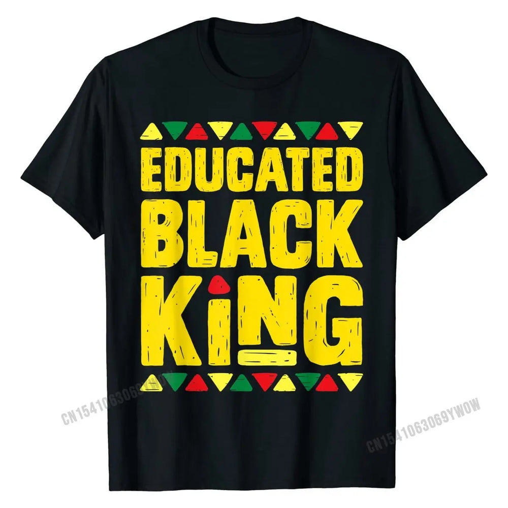 Educated Black King T-Shirt - Celebrate Black Excellence & Heritage in Bold African-Inspired Colors - captivatingconversationsstarters