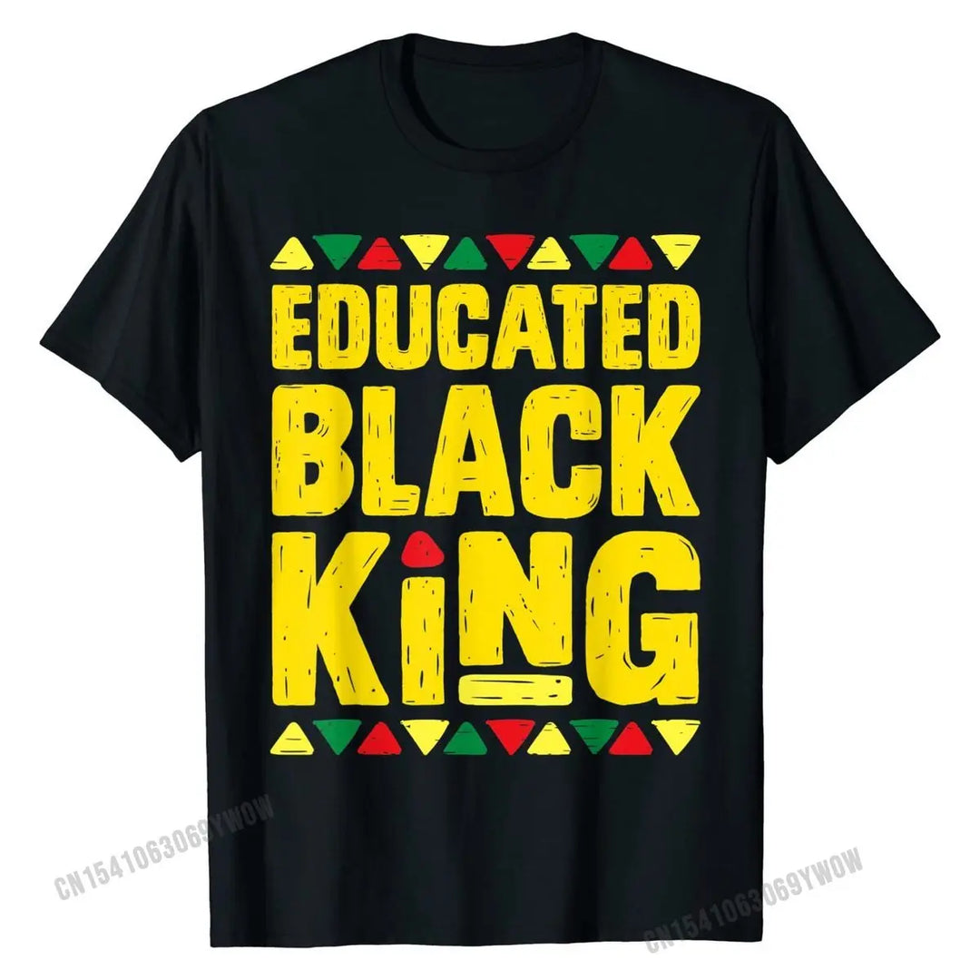 Educated Black King T-Shirt - Celebrate Black Excellence & Heritage in Bold African-Inspired Colors - captivatingconversationsstarters