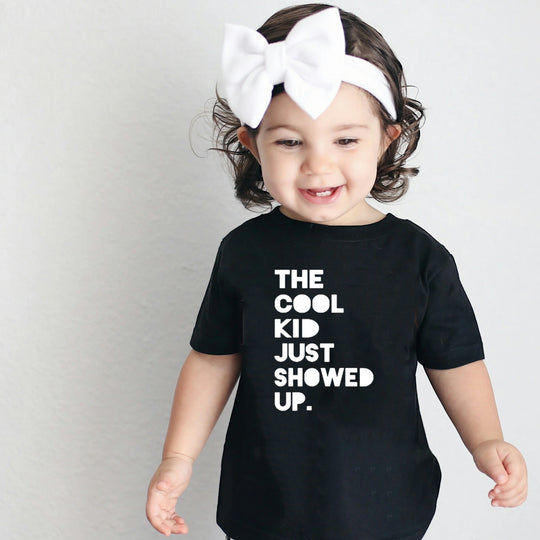 Summer Kids Tshirt The Cool Kid Just Showed Up Funny Letter Print Tshirt Boys and Girls Clothes Children Cute Shirts Tops