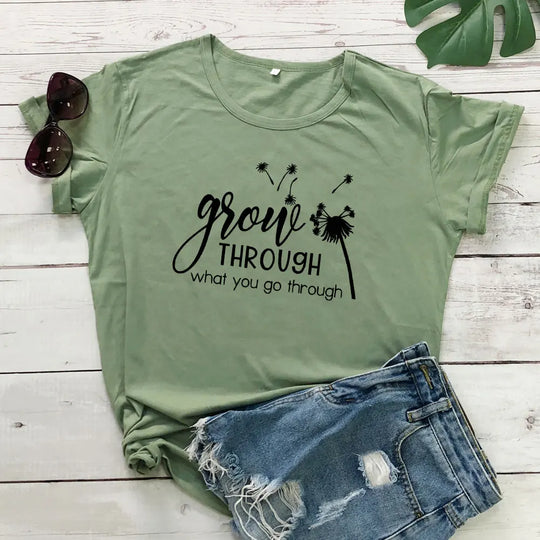 Empowerment Chic: 'Grow Through What You Go Through' Women's Inspirational Tee