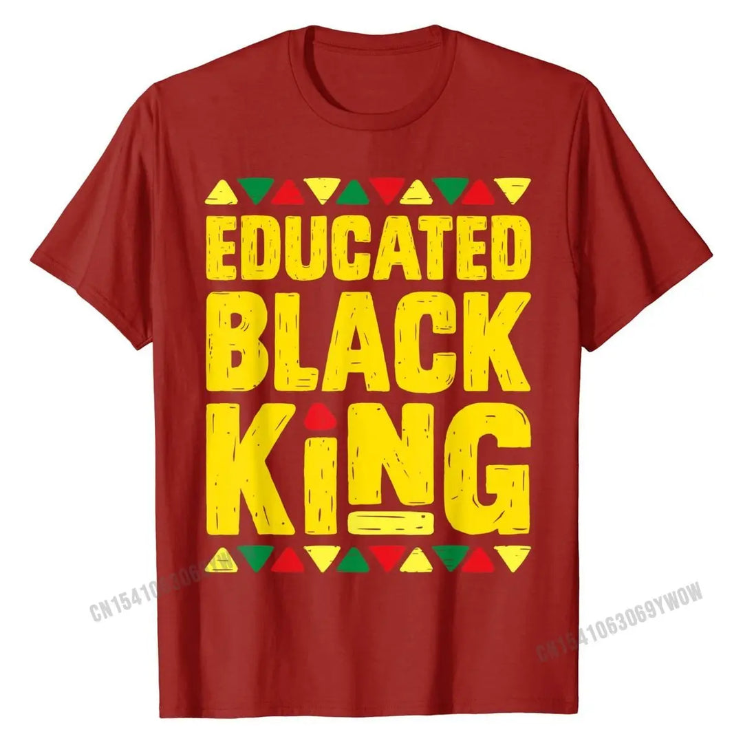 Educated Black King T-Shirt - Celebrate Black Excellence & Heritage in Bold African-Inspired Colors - captivatingconversationsstarters