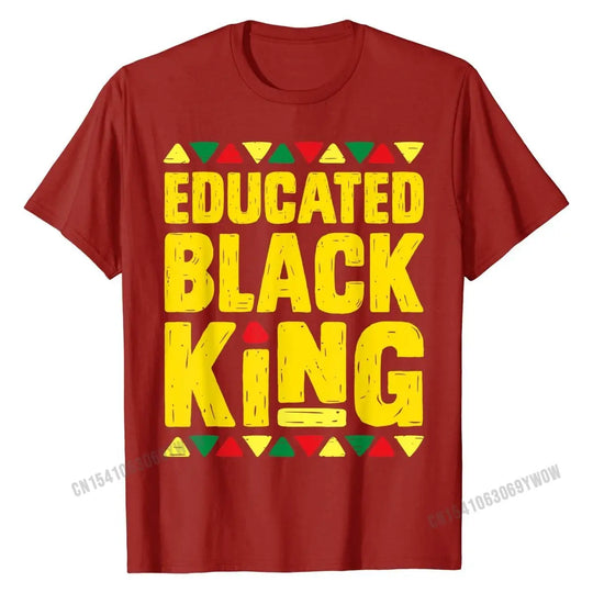 Educated Black King T-Shirt - Celebrate Black Excellence & Heritage in Bold African-Inspired Colors - captivatingconversationsstarters