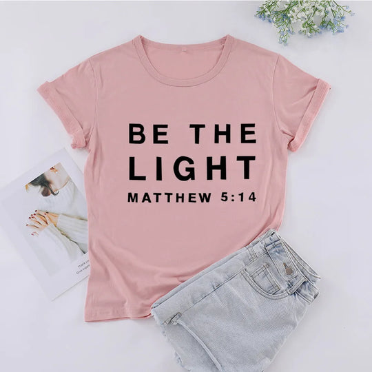 Be the Light" T-Shirt – Inspire Hope & Shine with Matthew 5:14 Scripture Tee