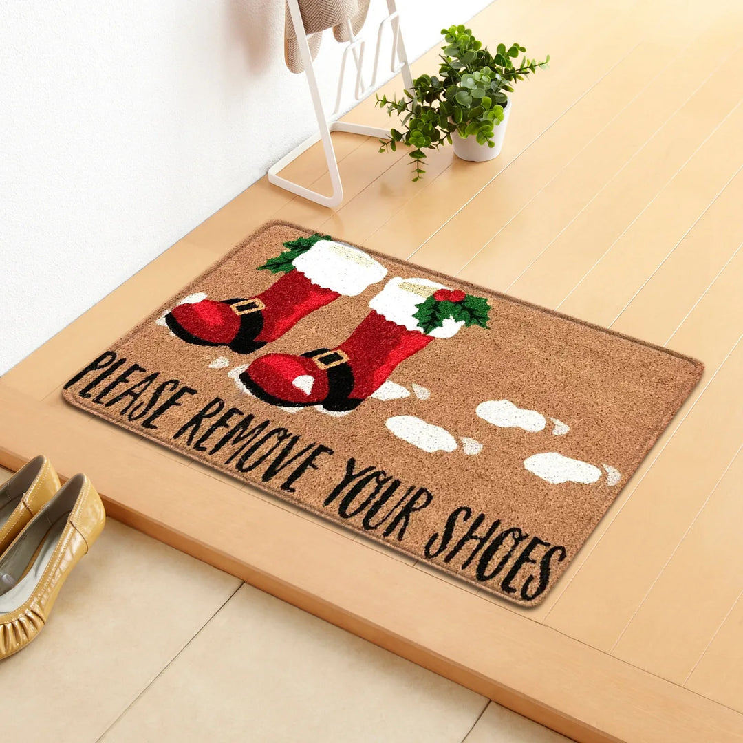 Merry Xmas Christmas Doormat - Festive Holiday Entrance Rug for Indoor & Outdoor Decor