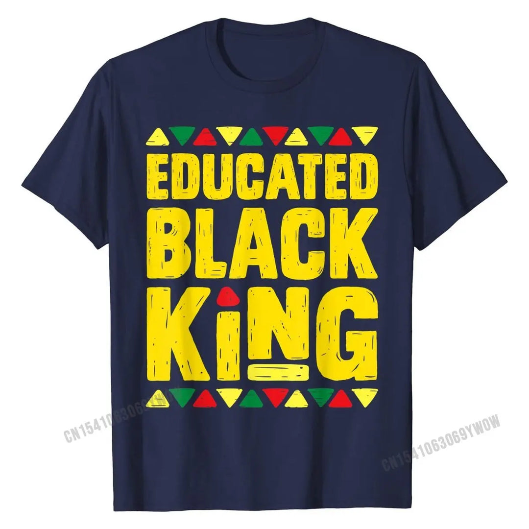 Educated Black King T-Shirt - Celebrate Black Excellence & Heritage in Bold African-Inspired Colors - captivatingconversationsstarters