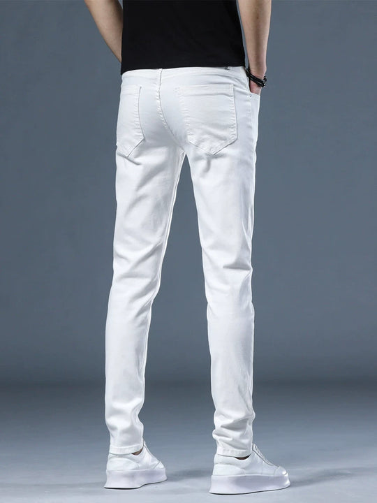 Velvet White Slim-Fit Cropped Jeans – Stylish Youthful Denim with Micro Stretch & Stone-Wash Finish