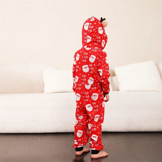 Reindeer Hooded Onesies Christmas Family Matching Pajamas