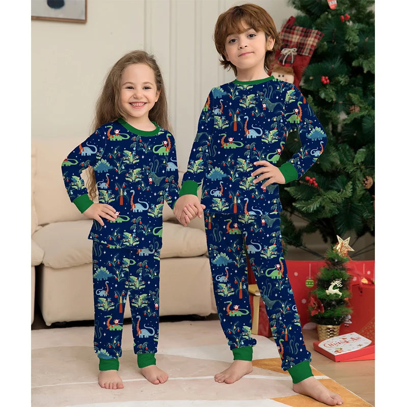 Festive Dino Christmas Matching Pajamas - Fun Family Holiday Outfits