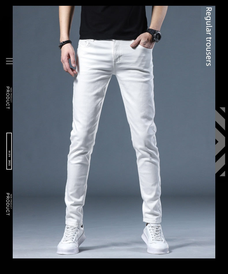 Velvet White Slim-Fit Cropped Jeans – Stylish Youthful Denim with Micro Stretch & Stone-Wash Finish