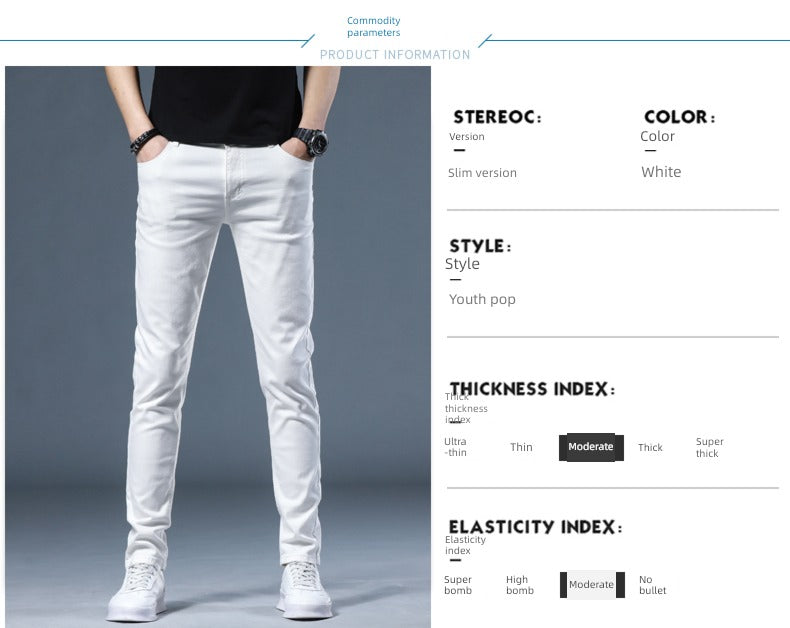 Velvet White Slim-Fit Cropped Jeans – Stylish Youthful Denim with Micro Stretch & Stone-Wash Finish