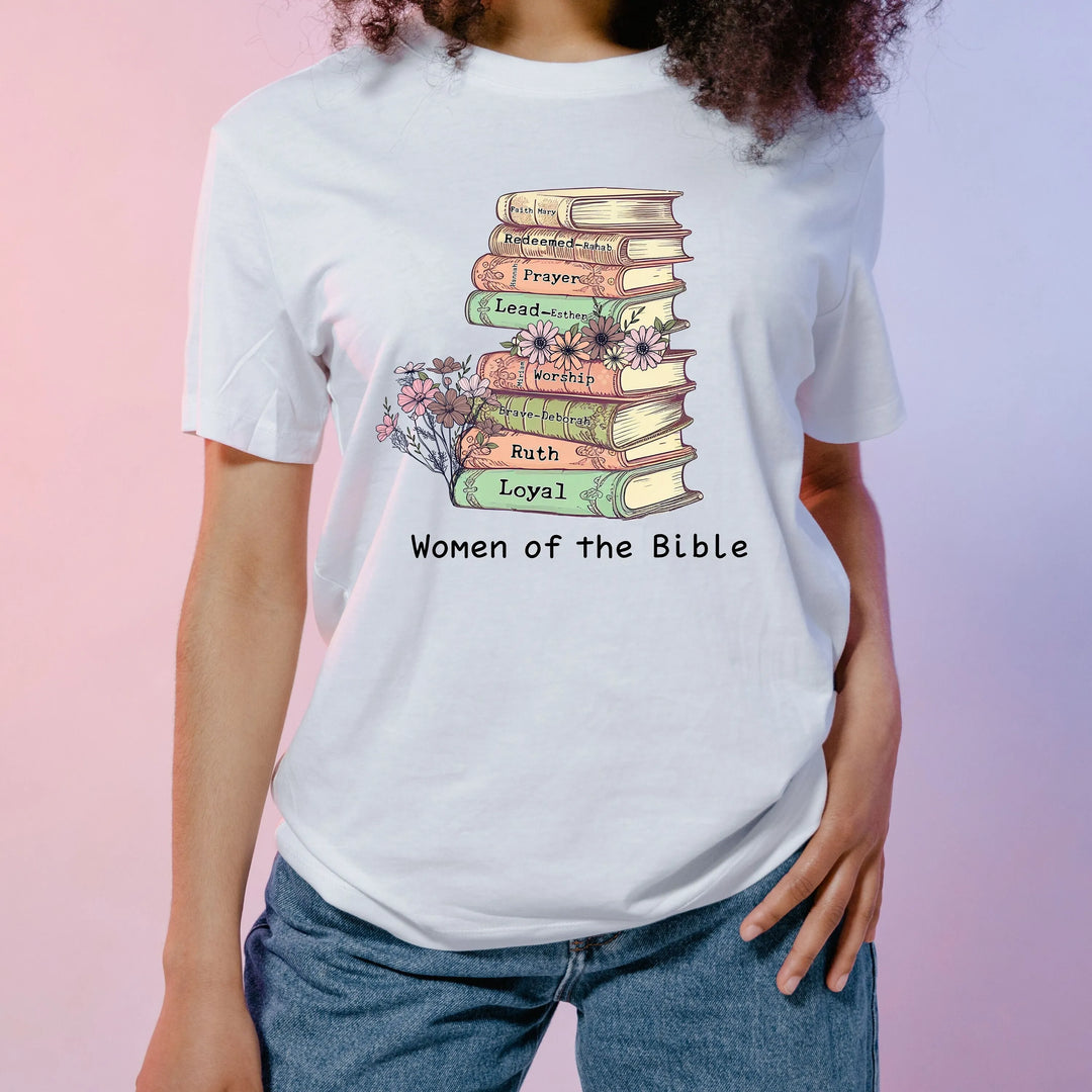 Women Of The Bible T Shirt Christian Clothing Verse Jesus Apparel Book Lover Floral Church - captivatingconversationsstarters