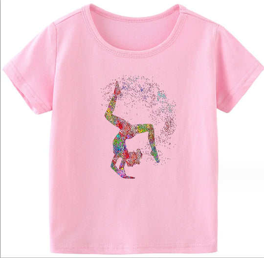 Adorable Watercolor Gymnastic Girl Kids Top – Inspire Confidence & Fun!