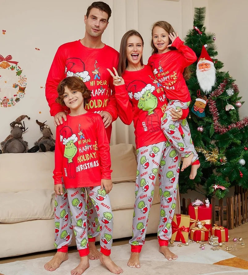 Grinchy Family Christmas Pajamas