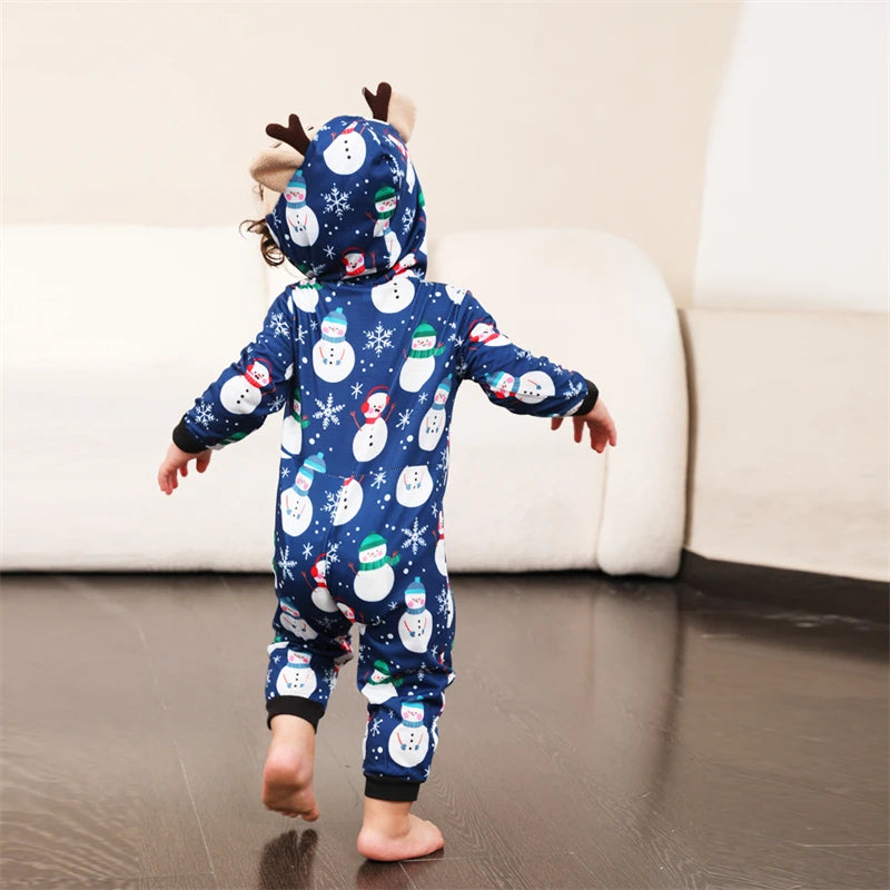 Reindeer Hooded Onesies Christmas Family Matching Pajamas