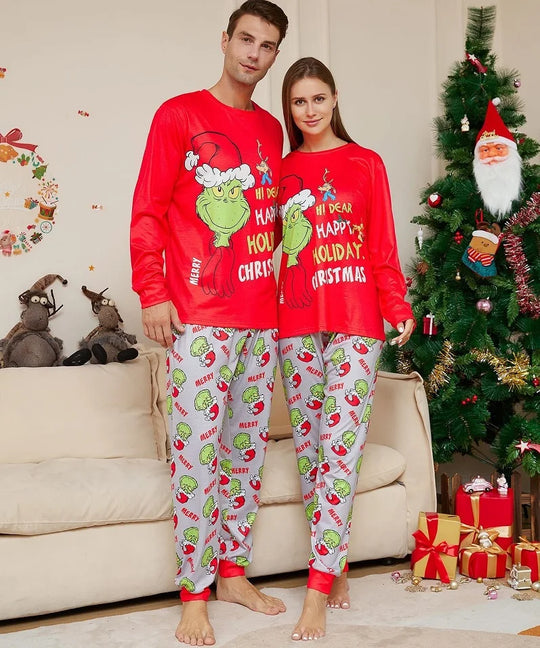 Grinchy Family Christmas Pajamas