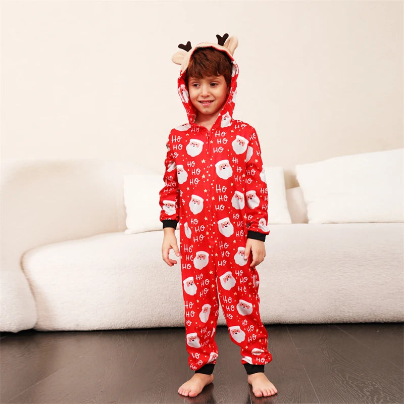 Reindeer Hooded Onesies Christmas Family Matching Pajamas