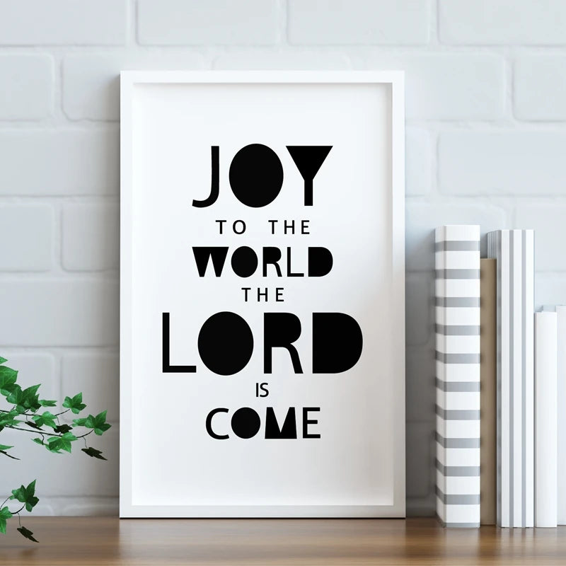 Joy to the World Festive Christmas Holiday Sign Canvas - Brighten Your Home with Holiday Cheer - captivatingconversationsstarters