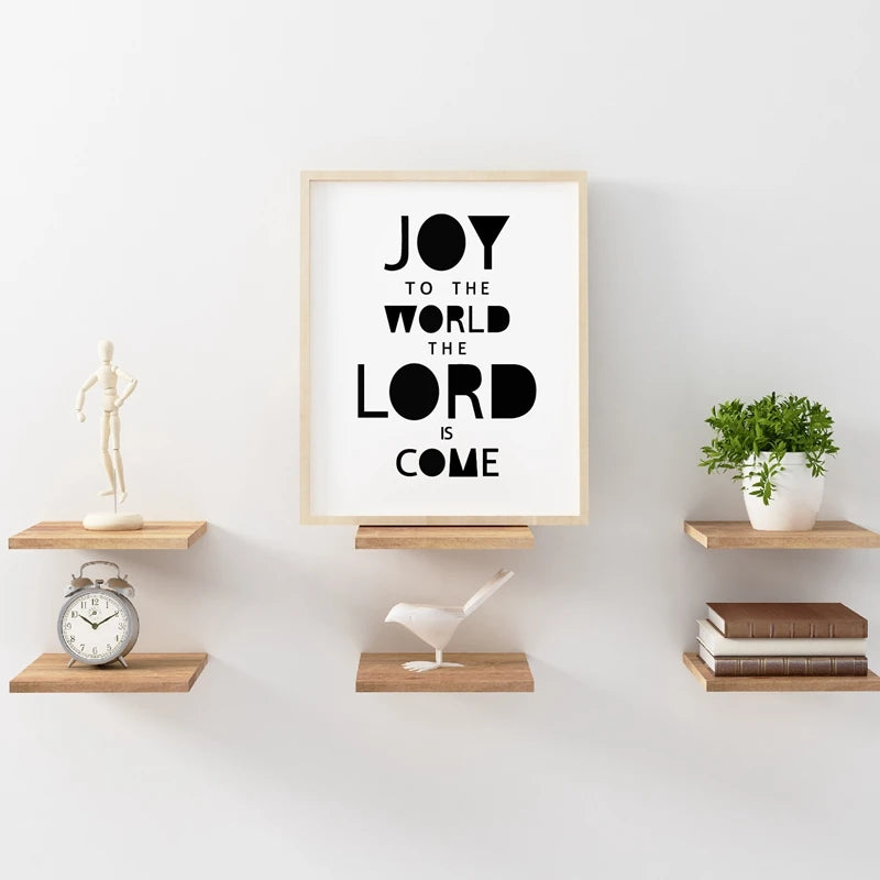 Joy to the World Festive Christmas Holiday Sign Canvas - Brighten Your Home with Holiday Cheer - captivatingconversationsstarters