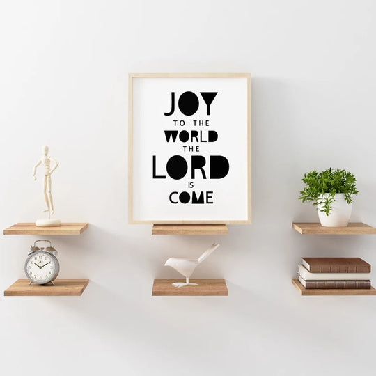 Joy to the World Festive Christmas Holiday Sign Canvas - Brighten Your Home with Holiday Cheer - captivatingconversationsstarters
