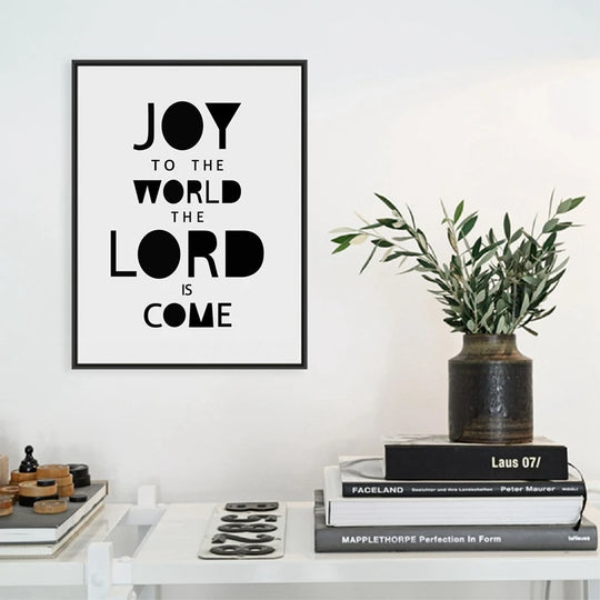 Joy to the World Festive Christmas Holiday Sign Canvas - Brighten Your Home with Holiday Cheer - captivatingconversationsstarters